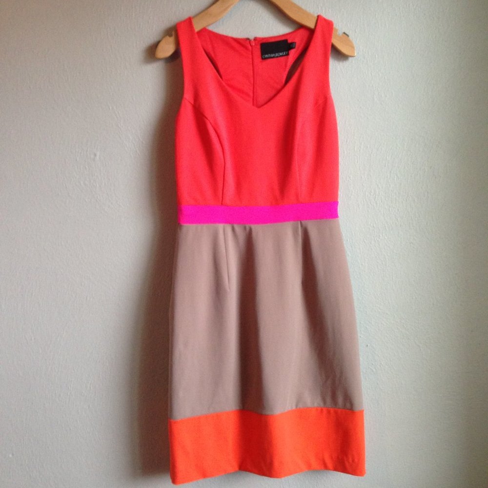 Cynthia Rowley Color Block Dress Sz XS EUC